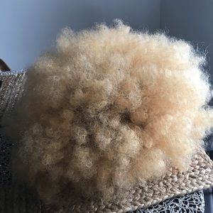 Large blonde oversized Afro wig